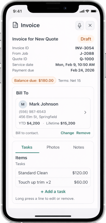 Task3r Invoice screen