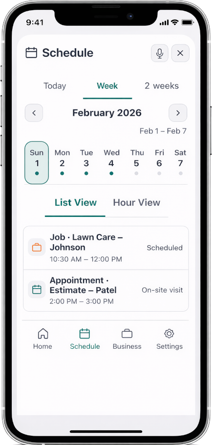 Task3r Schedule Screen